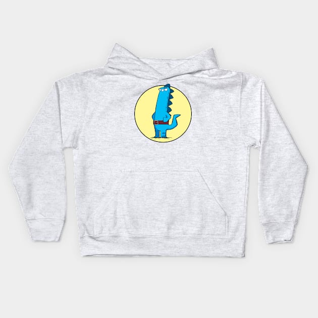 Lizardman in a circle Kids Hoodie by Slack Wyrm